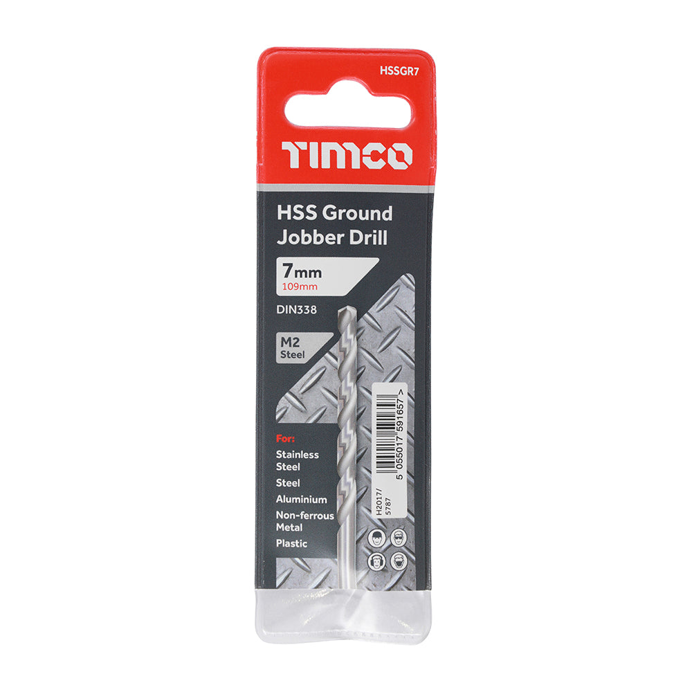 This is an image of Timco - Ground Jobber Drills - HSS M2 7.0mm (1 Each Wallet) HSSGR7