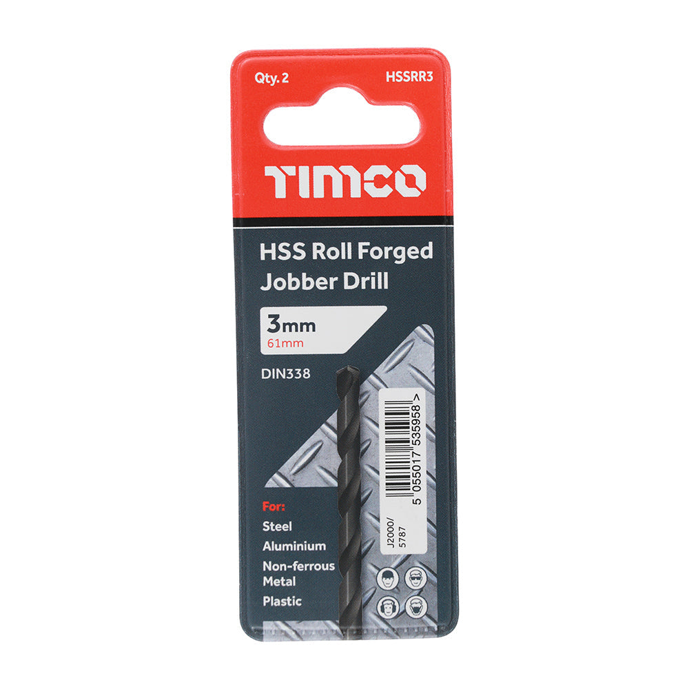 This is an image of Timco - Roll Forged Jobber Drills - HSS 3.0mm (10 Pieces Tube) HSSR3