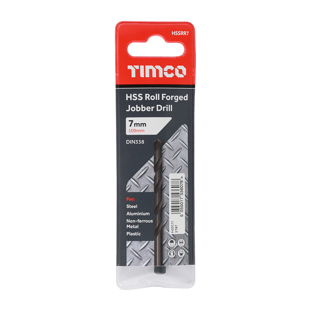 This is an image of Timco - Roll Forged Jobber Drills - HSS 7.0mm (10 Pieces Tube) HSSR7