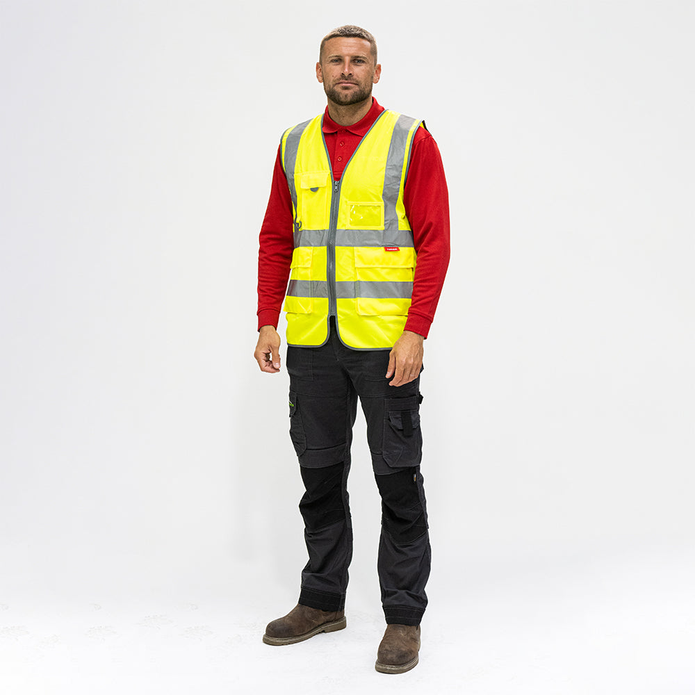 This is an image of Timco - Hi-Visibility Executive Vest - Yellow XXX Large (1 Each Bag) HVEV3XL