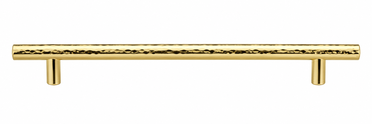 Heritage Brass Cabinet Pull T-Bar Hammered Design 101mm CTC Polished Brass Finish