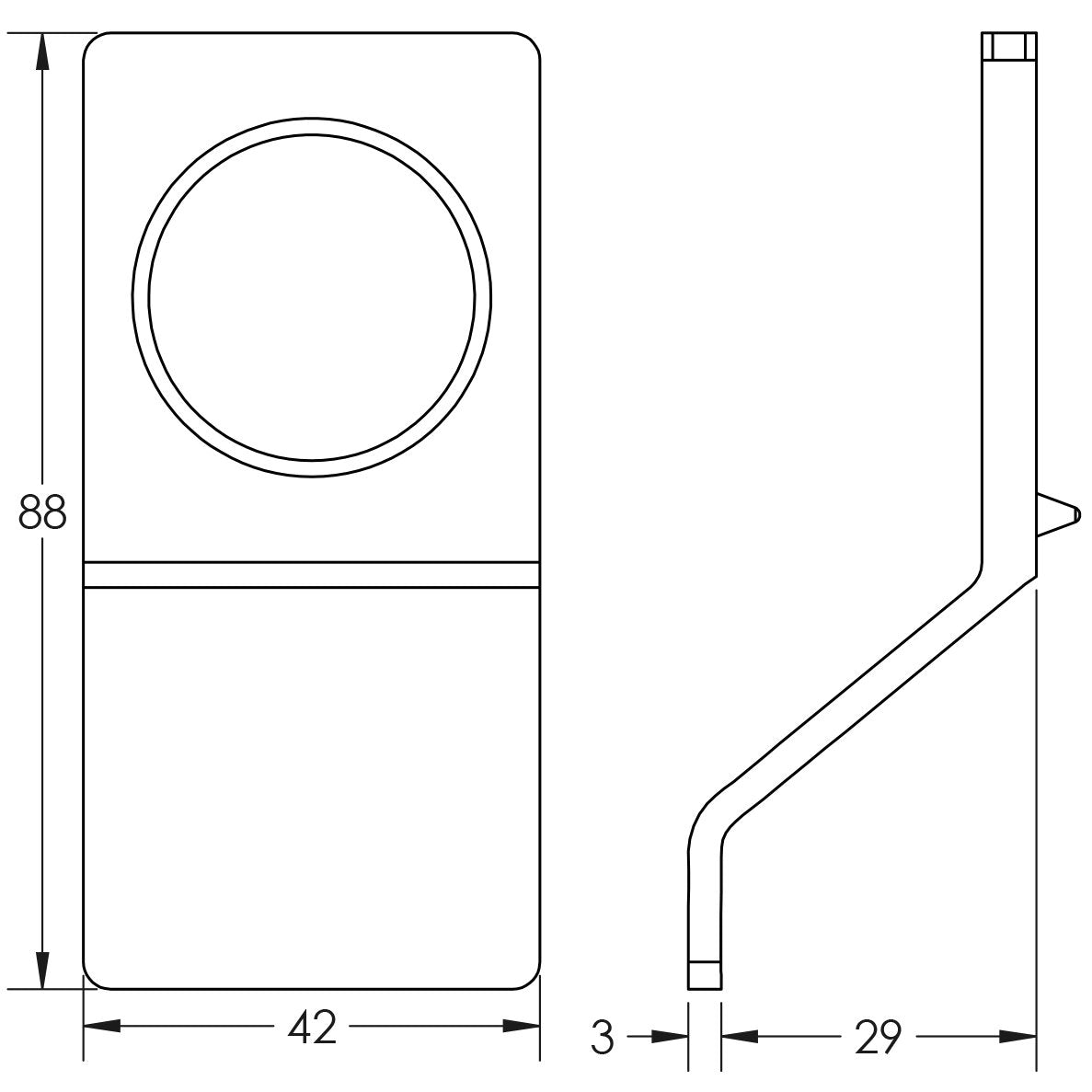 High quality image of Frelan - 42x88mm SSS round profile cylinder pull | Sku. fh-jss40 | Trade Door Handles.