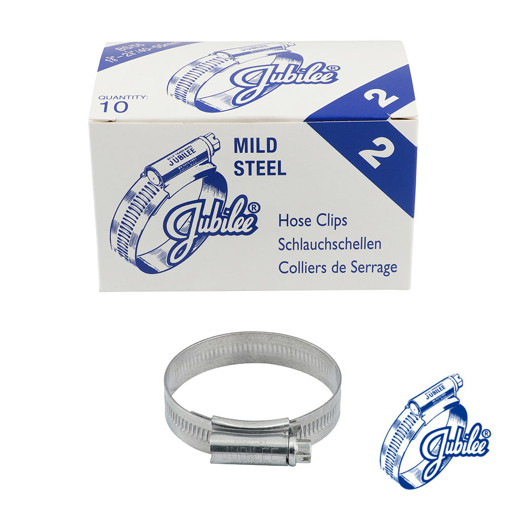 This is an image of Timco - Jubilee Clip Mild Steel - 2MS 40 - 55mm - (10 PCS Box) JUB2MS