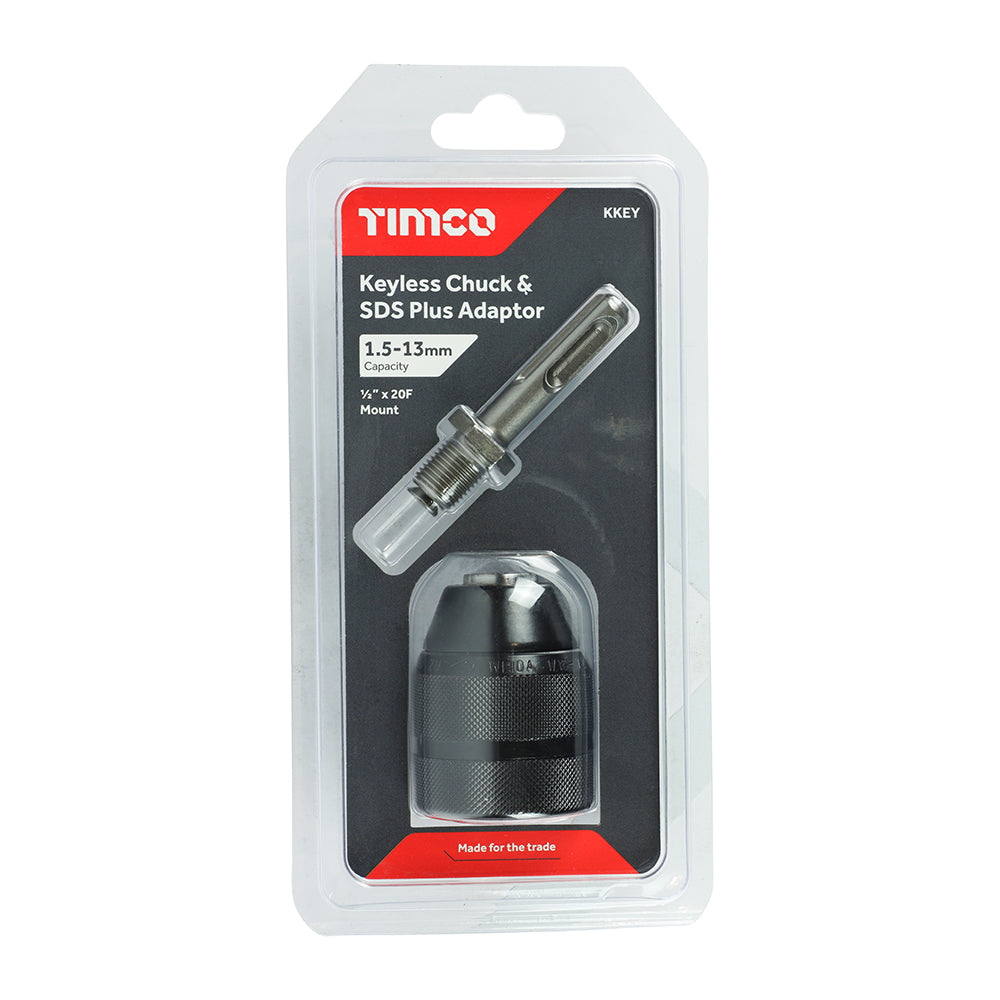 This is an image of Timco - 1/2" Keyless Chuck & SDS Plus Adaptor Set 1/2" (1 Each Blister Pack) KKEY