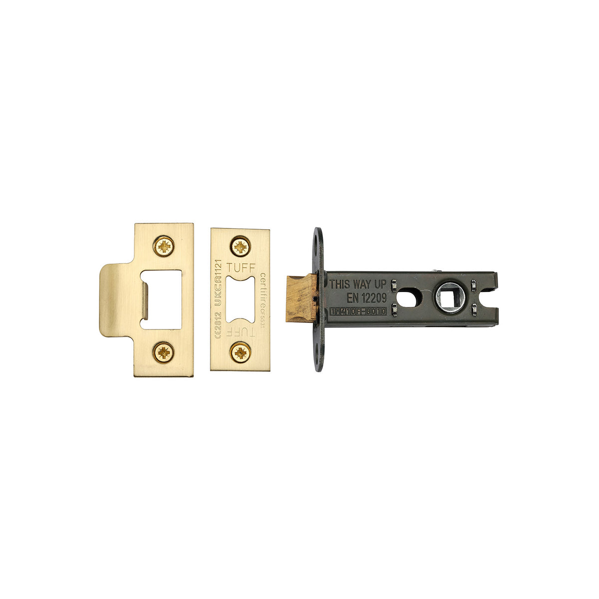 High quality image of the CE Heavy Duty Tubular Latch 3" Satin Brass Finish | Sku. lal0137-sb | Discounted prices available from Trade Door Handles