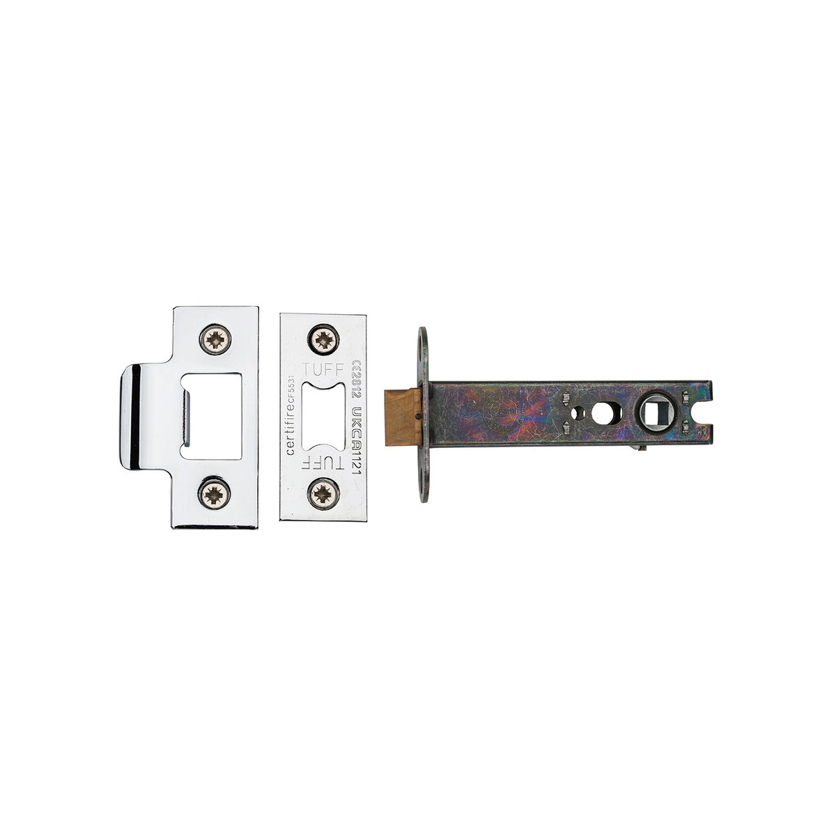 High quality image of the CE Heavy Duty Tubular Latch 4" Pol.Chrome/Nickel Finish | Sku. lal0138-pc-pn | Discounted prices available from Trade Door Handles
