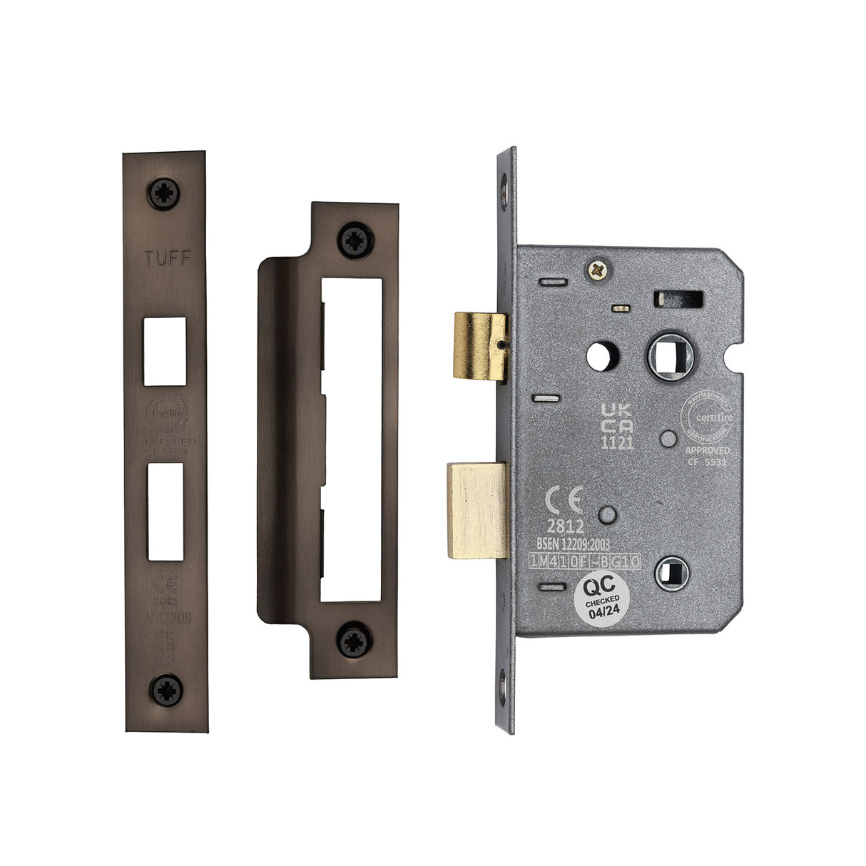 High quality image of the CE 3 Lever Bathroom Lock 2 1/2" Matt Bronze Finish | Sku. lal1422-mb | Discounted prices available from Trade Door Handles
