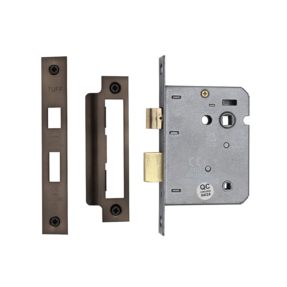 High quality image of the CE 3 Lever Bathroom Lock 3" Matt Bronze Finish | Sku. lal1423-mb | Discounted prices available from Trade Door Handles