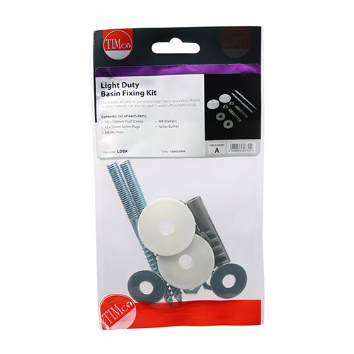 This is an image of Timco - Basin Fixing Kit - Light Duty Light Duty Kit - (2 PCS TIMpac) LDBK