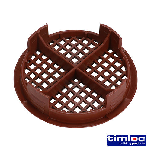 This is an image of Timco - Timloc Push-in Soffit Vent - Brown - 1142 70mm (10 Pieces Bag) LOC1142
