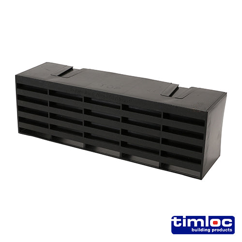 This is an image of Timco - Timloc Airbrick - Plastic - Black - 1201ABBL 215 x 69 x 60mm (20 Pieces Box) LOC1201ABBL