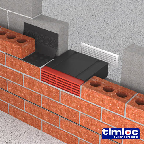 This is an image of Timco - Timloc Airbrick - Plastic - White - 1201ABWH 215 x 69 x 60mm (20 Pieces Box) LOC1201ABWH