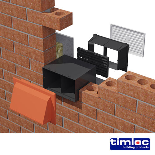This is an image of Timco - Timloc Through-Wall Cavity Sleeve for Two Airbricks Stacked - 1202/2 229 x 152mm (1 Each Unit) LOC12022