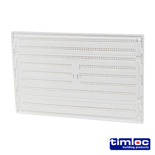 This is an image of Timco - Timloc Internal Plastic Hit and Miss Louvre Grille Vent - White - 1209W 260 x 170mm (1 Each Bag) LOC1209W