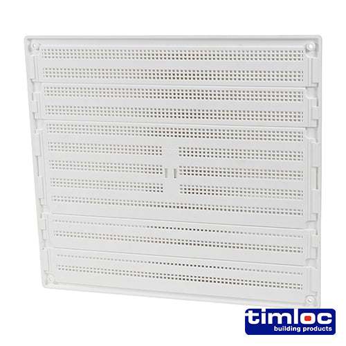 This is an image of Timco - Timloc Internal Plastic Hit and Miss Louvre Grille Vent - White - 1210W 260 x 235mm (1 Each Bag) LOC1210W