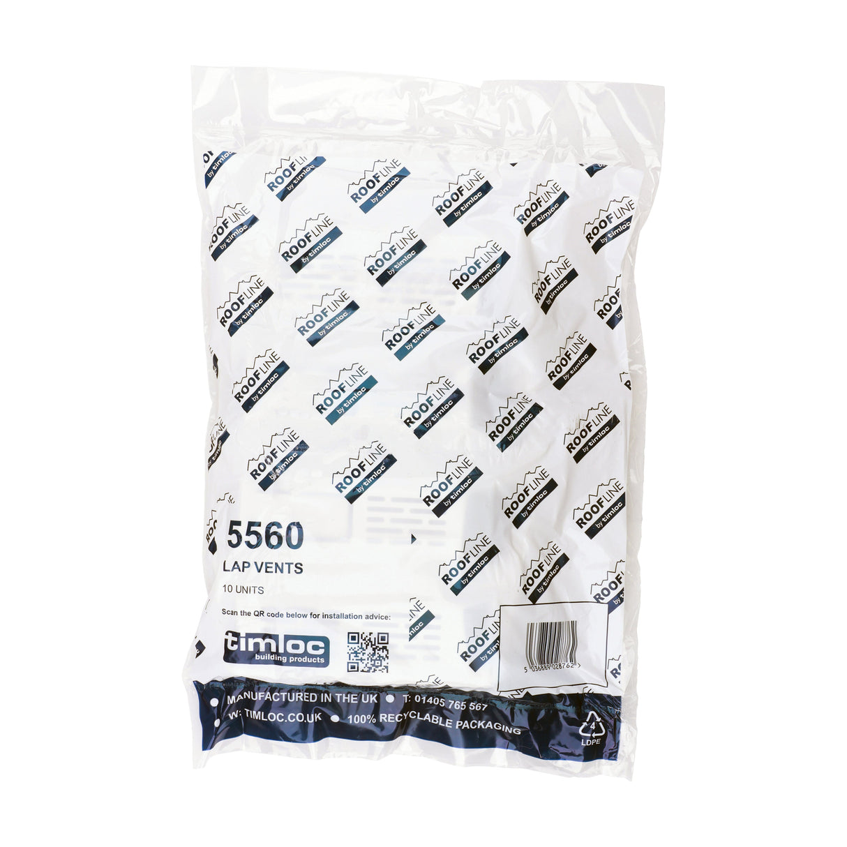 This is an image of Timco - Timloc Lap Vent - White - 5560 280 x 205mm (10 Pieces Bag) LOC5560