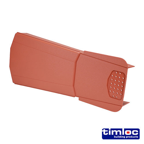 This is an image of Timco - Timloc Ambi-Verge Universal Dry Fix Verge System - Terracotta - 99144 420 x 140/170mm (20 Pieces Box) LOC99144