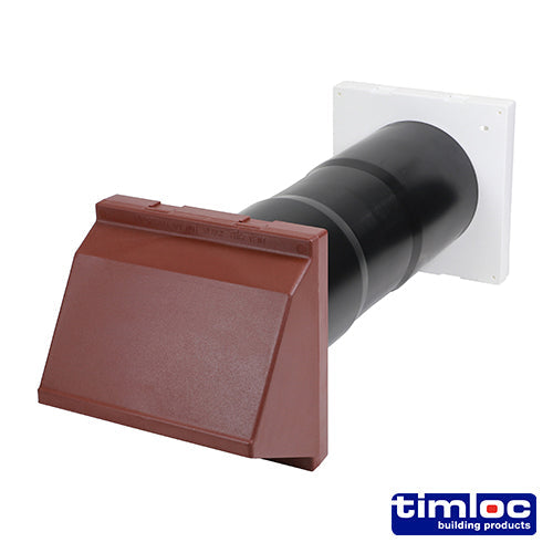 This is an image of Timco - Timloc Aero Core Through-Wall Ventilation Set Cowl and Baffle - Brown - ACV7CBR 127 x 350mm (1 Each Bag) LOCACV7CBR