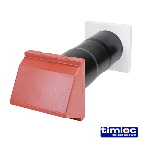 This is an image of Timco - Timloc Aero Core Through-Wall Ventilation Set with Cowl and Baffle - Terracotta - ACV7CTE 127 x 350mm (1 Each Bag) LOCACV7CTE