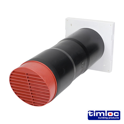 This is an image of Timco - Timloc Aero Core Through-Wall Vent High Rise and Baffle - Terracotta - ACV7HRTE 127 x 350mm (1 Each Bag) LOCACV7HRTE