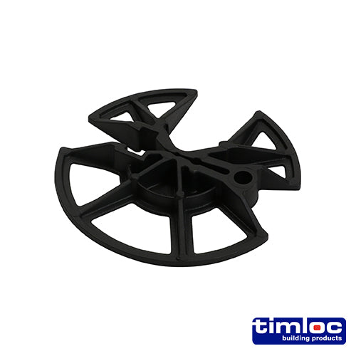 This is an image of Timco - Insulation Retaining Discs - Black 65mm Dia (250 Pieces Bag) LOCIRD65BL