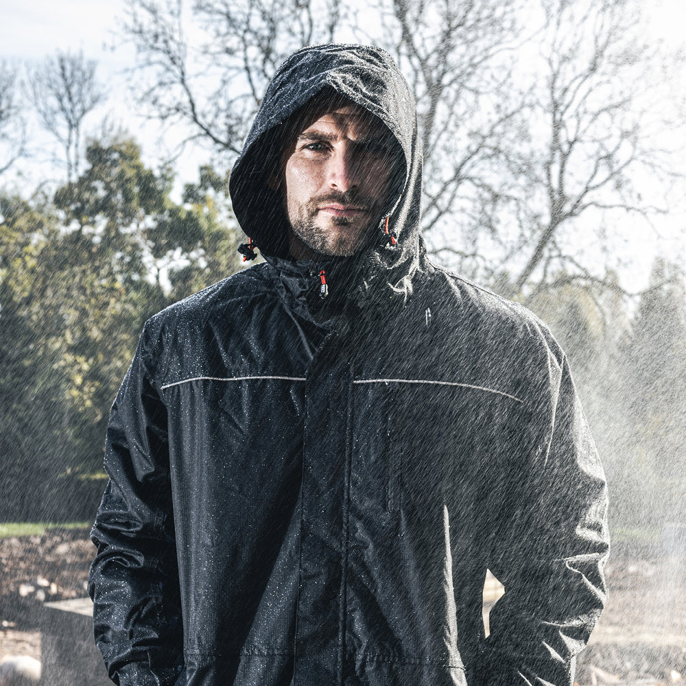 This is an image of Timco - Waterproof Lined Rain Jacket - Black Large (1 Each Bag) LRJ1001L