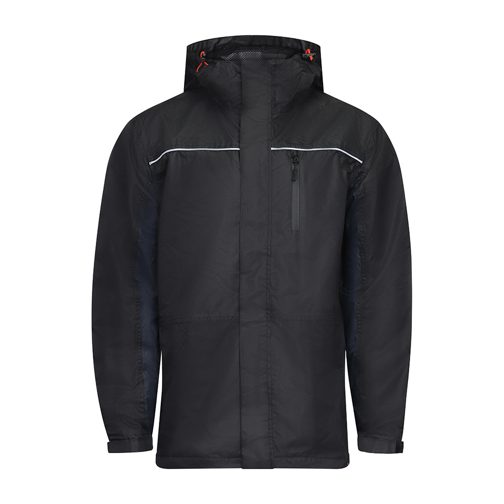 This is an image of Timco - Waterproof Lined Rain Jacket - Black Medium (1 Each Bag) LRJ1001M