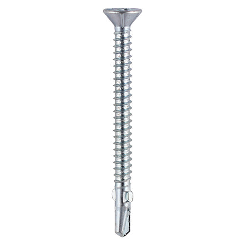 This is an image of Timco - Metal Construction Timber to Light Section Screws - Countersunk - Wing-Tip - Self-Drilling - Zinc 5.5 x 65mm - (120 PCS TIMbag) LW65BB