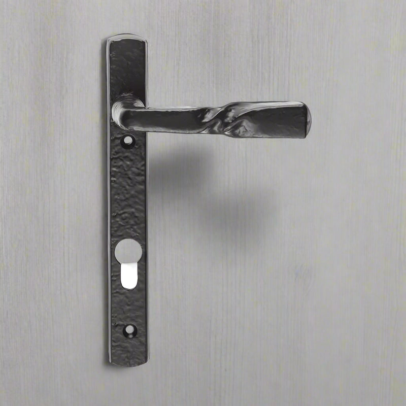 Ludlow - Narrow Plate - Straight Lever Furniture 92mm - Black Antique lf56np92ba