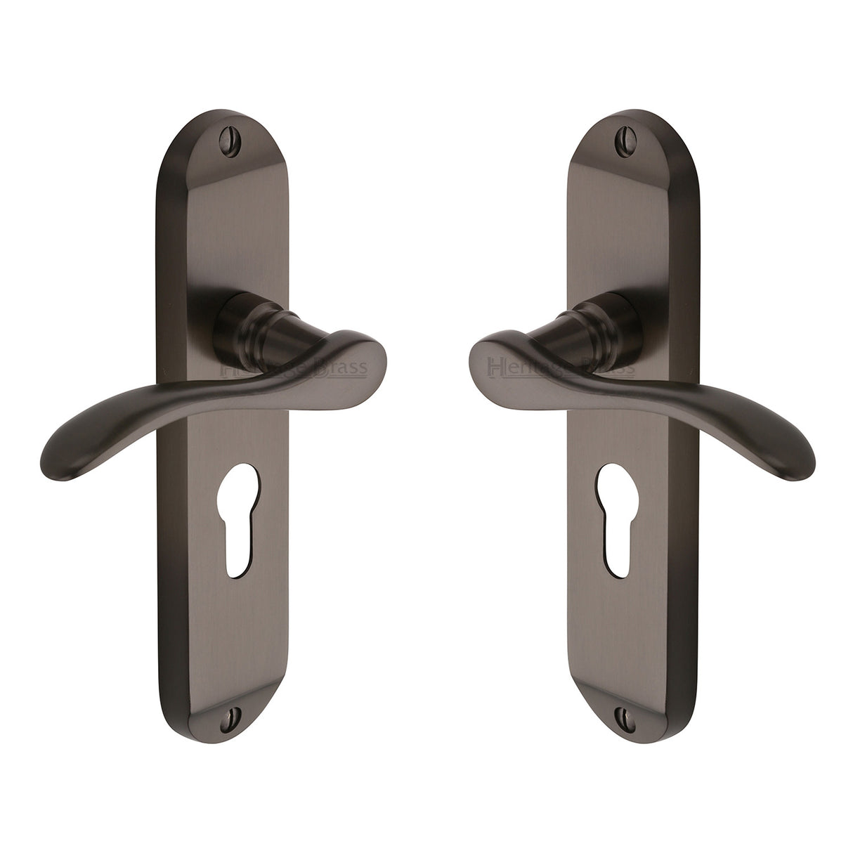 High quality image of the Heritage Brass Door Handle for Euro Profile Plate Maya Design Matt Bronze Finish
| Sku. may7648-mb | Discounted prices available from Trade Door Handles