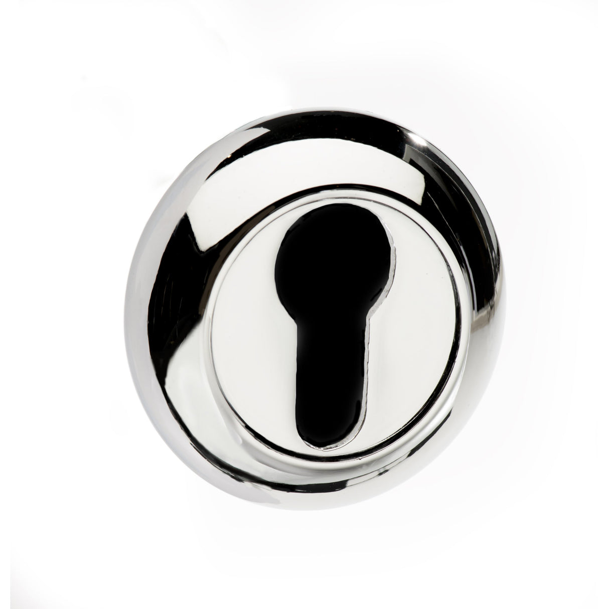Quality image of Mediterranean Euro Escutcheons on Round "C" Rose - Polished Chrome | Sku. mcescepc | available from Trade Door Handles.