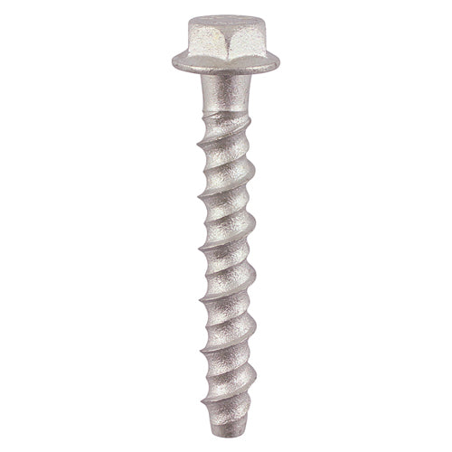 This is an image of Timco - Masonry Bolts - Hex Flange - Exterior - Silver 6.0 x 50mm - (64 PCS TIMbag) MF650B