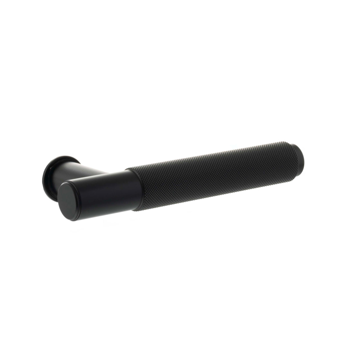 Quality image of Millhouse Brass Crompton Lever Door Handle on Concealed Round Rose - Matt Black | Sku. mhcr100mb | available from Trade Door Handles.