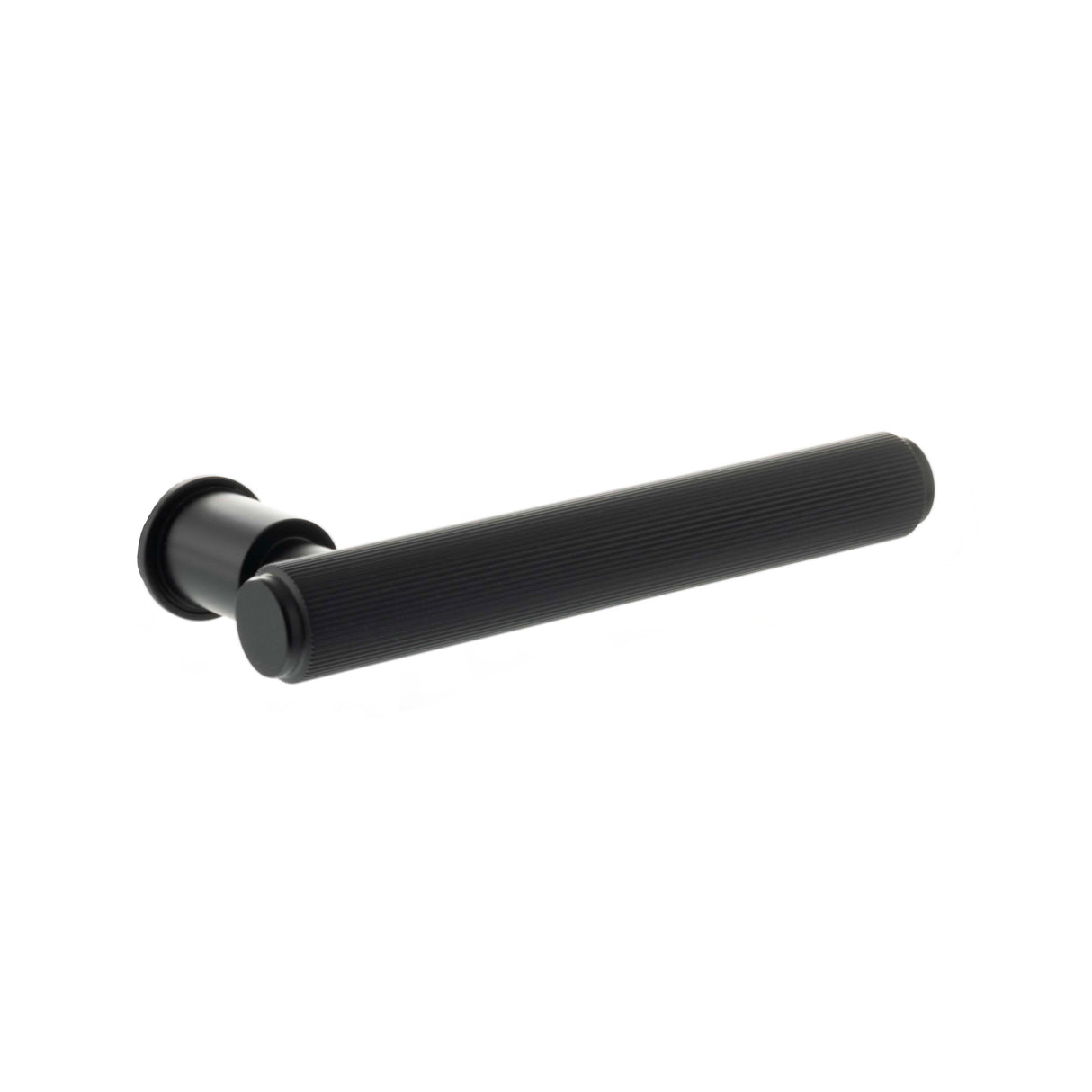 Quality image of Millhouse Brass Stephenson Lever Door Handle on Concealed Round Rose - Matt Black | Sku. mhcr250mb | available from Trade Door Handles.
