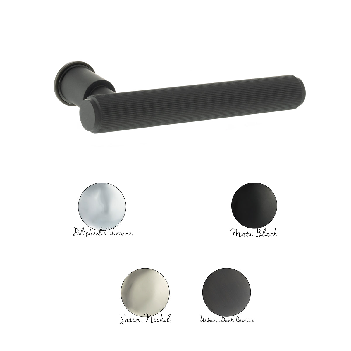 Quality image of Millhouse Brass Stephenson Lever Door Handle on Concealed Round Rose - Satin Nickel | Sku. mhcr250sn | available from Trade Door Handles.