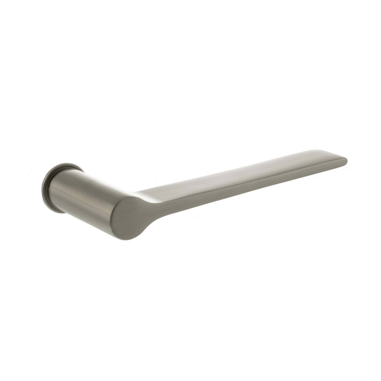 Quality image of Millhouse Brass Brindley Lever Door Handle on Concealed Round Rose - Satin Nickel | Sku. mhcr300sn | available from Trade Door Handles.