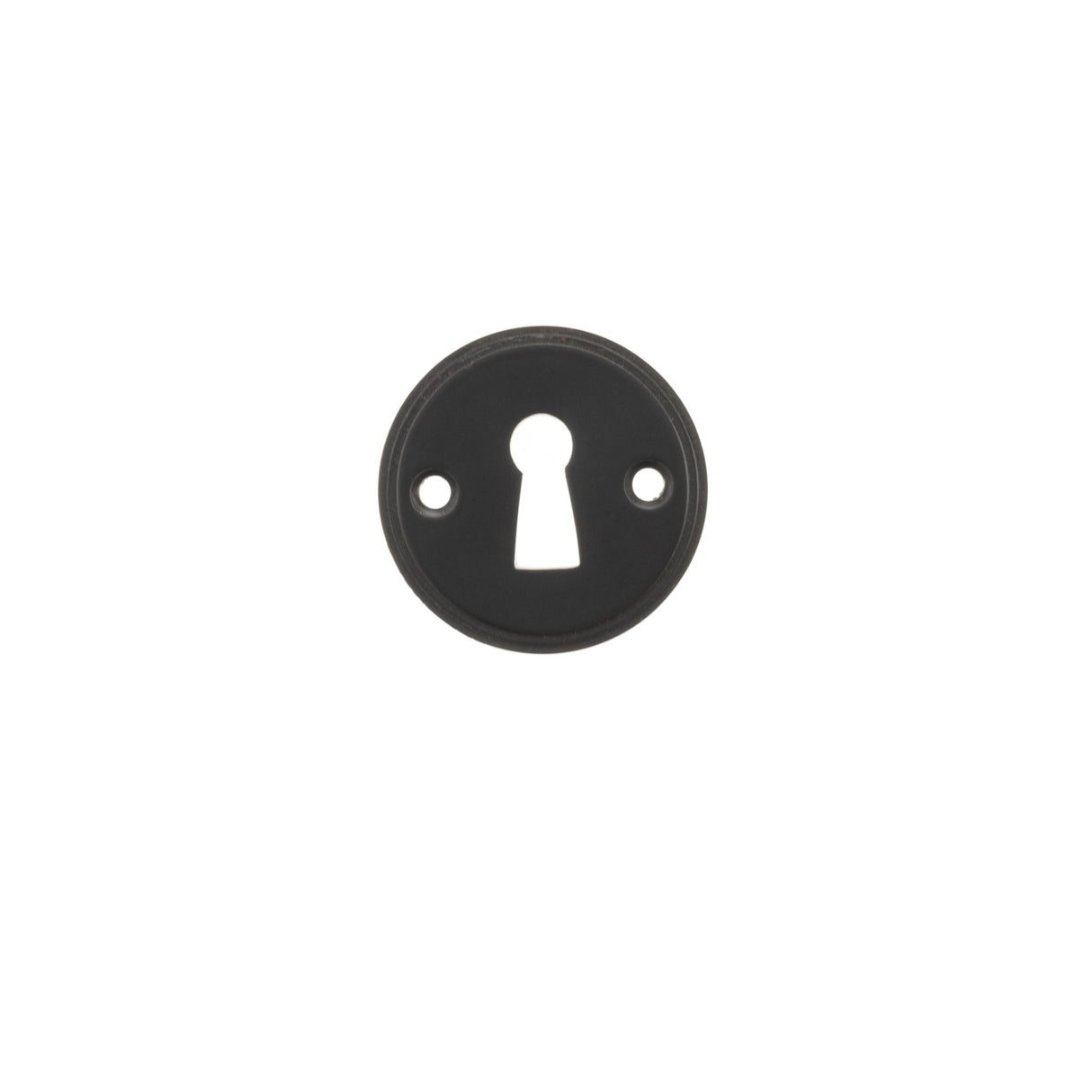 Quality image of Millhouse Brass Solid Brass Open Key Hole Escutcheons - Matt Black | Sku. mhrkemb | available from Trade Door Handles.