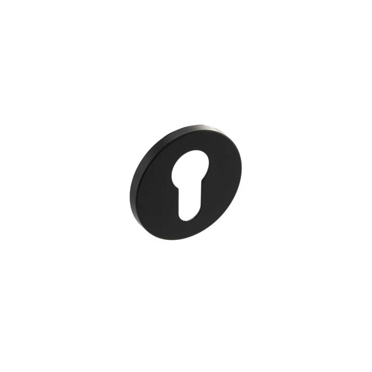 Quality image of Millhouse Brass Euro Escutcheons on 5mm Slimline Round Rose - Matt Black | Sku. mhsremb | available from Trade Door Handles.