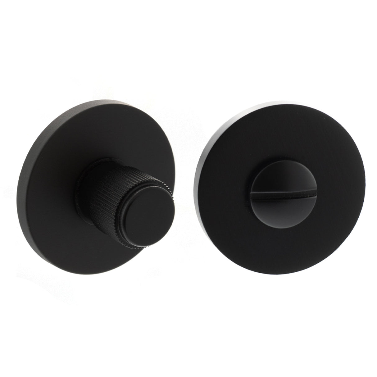 Quality image of Millhouse Brass Linear WC Turn and Release on 5mm Slimline Round Rose - Matt Black | Sku. mhsrlwcmb | available from Trade Door Handles.