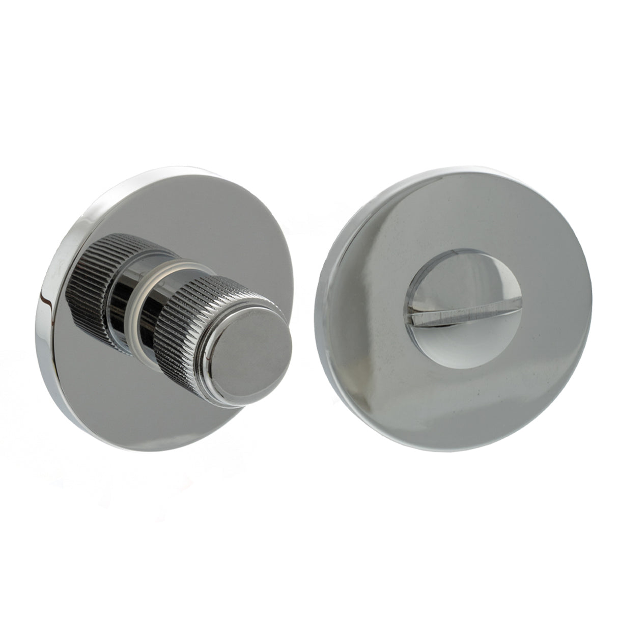 Quality image of Millhouse Brass Linear WC Turn and Release on 5mm Slimline Round Rose - Polished Chrome | Sku. mhsrlwcpc | available from Trade Door Handles.