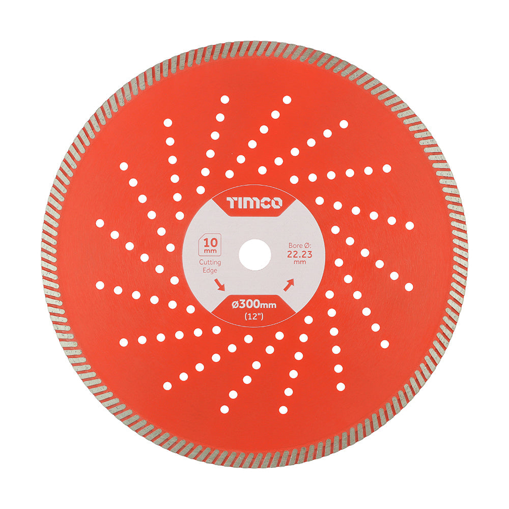 This is an image of Timco - Premium Diamond Blade - Turbo Continuous 300 x 22.2 (1 Each Box) MM300222