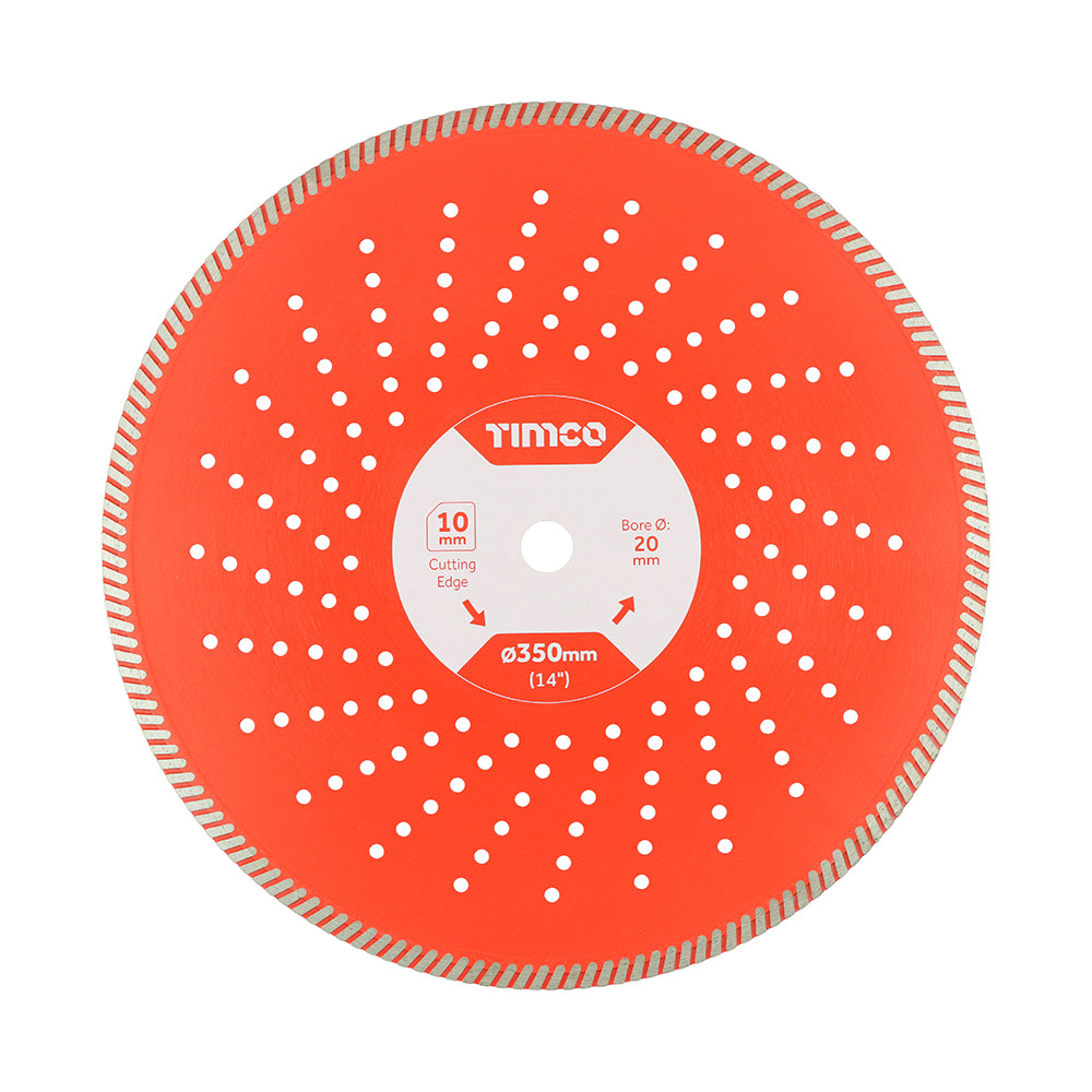 This is an image of Timco - Premium Diamond Blade - Turbo Continuous 350 x 20 (1 Each Box) MM35020