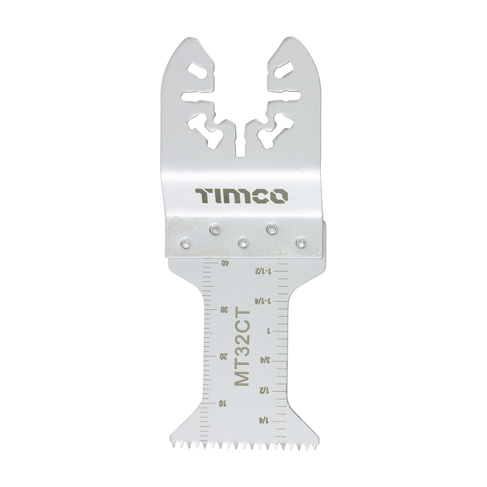 This is an image of Timco - Multi-Tool Blade - Straight Coarse - For Wood 32mm (1 Each Blister Pack) MT32CT