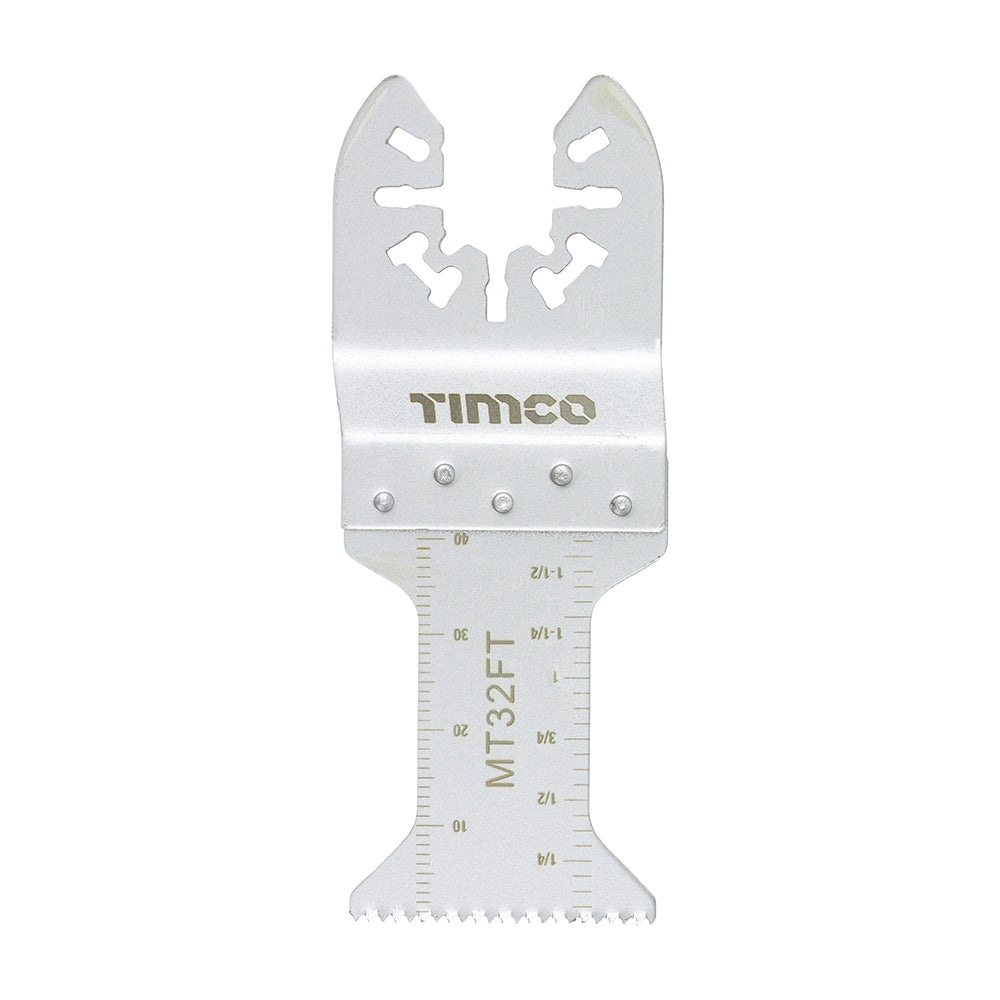This is an image of Timco - Multi-Tool Blade - Straight Fine - For Wood 32mm (1 Each Blister Pack) MT32FT