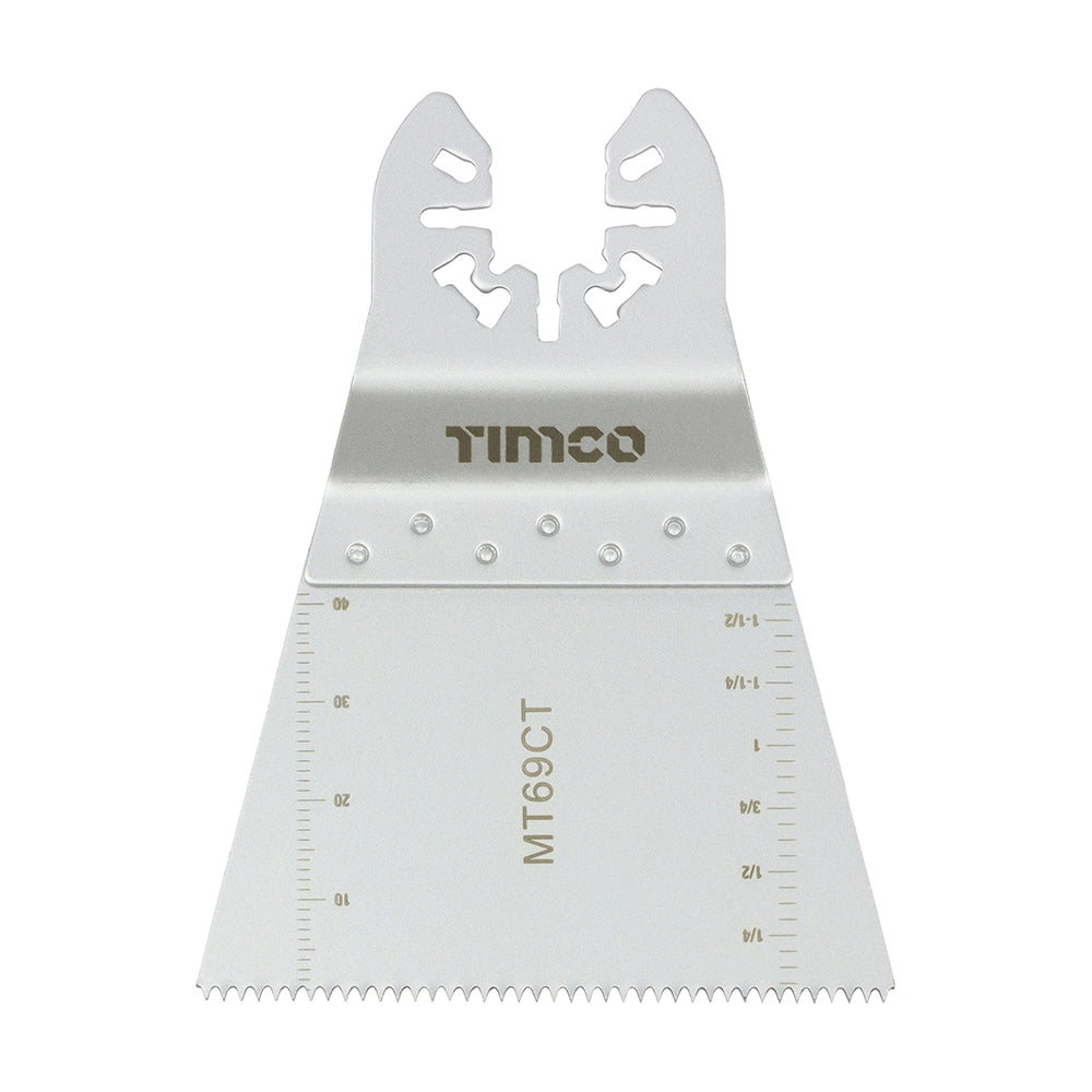 This is an image of Timco - Multi-Tool Blade - Straight Coarse - For Wood 69mm (1 Each Blister Pack) MT69CT