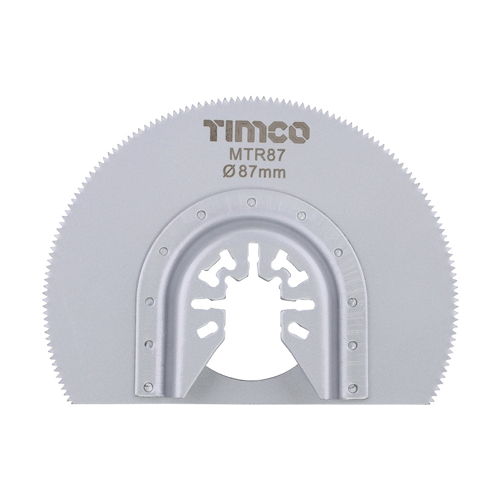 This is an image of Timco - Multi-Tool Blade - Radial - For Wood Dia. 87mm (1 Each Blister Pack) MTR87