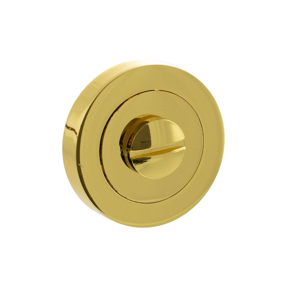Quality image of Mediterranean WC Turn and Release on Round Rose - Polished Brass | Sku. mwcbp | available from Trade Door Handles.