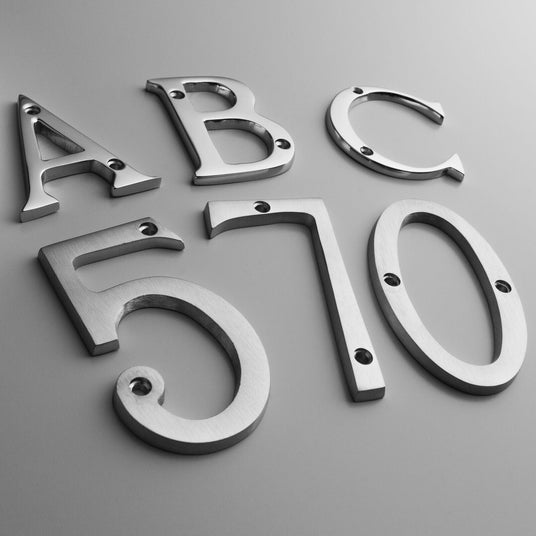 This image is showing a range of Numerals and Letters from Carlisle Brass