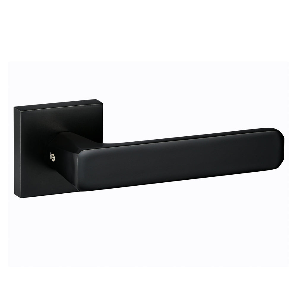 Quality image of Oro & Oro Galassia Lever Door Handle on Square Rose - Matt Black | Sku. o10815emb | available from Trade Door Handles.