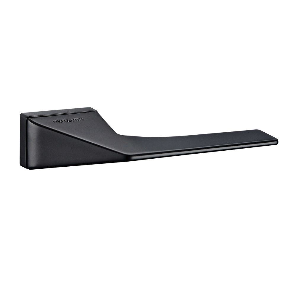 Quality image of Oro & Oro Ace Lever Door Handle on Square Rose - Matt Black | Sku. o12324emb | available from Trade Door Handles.